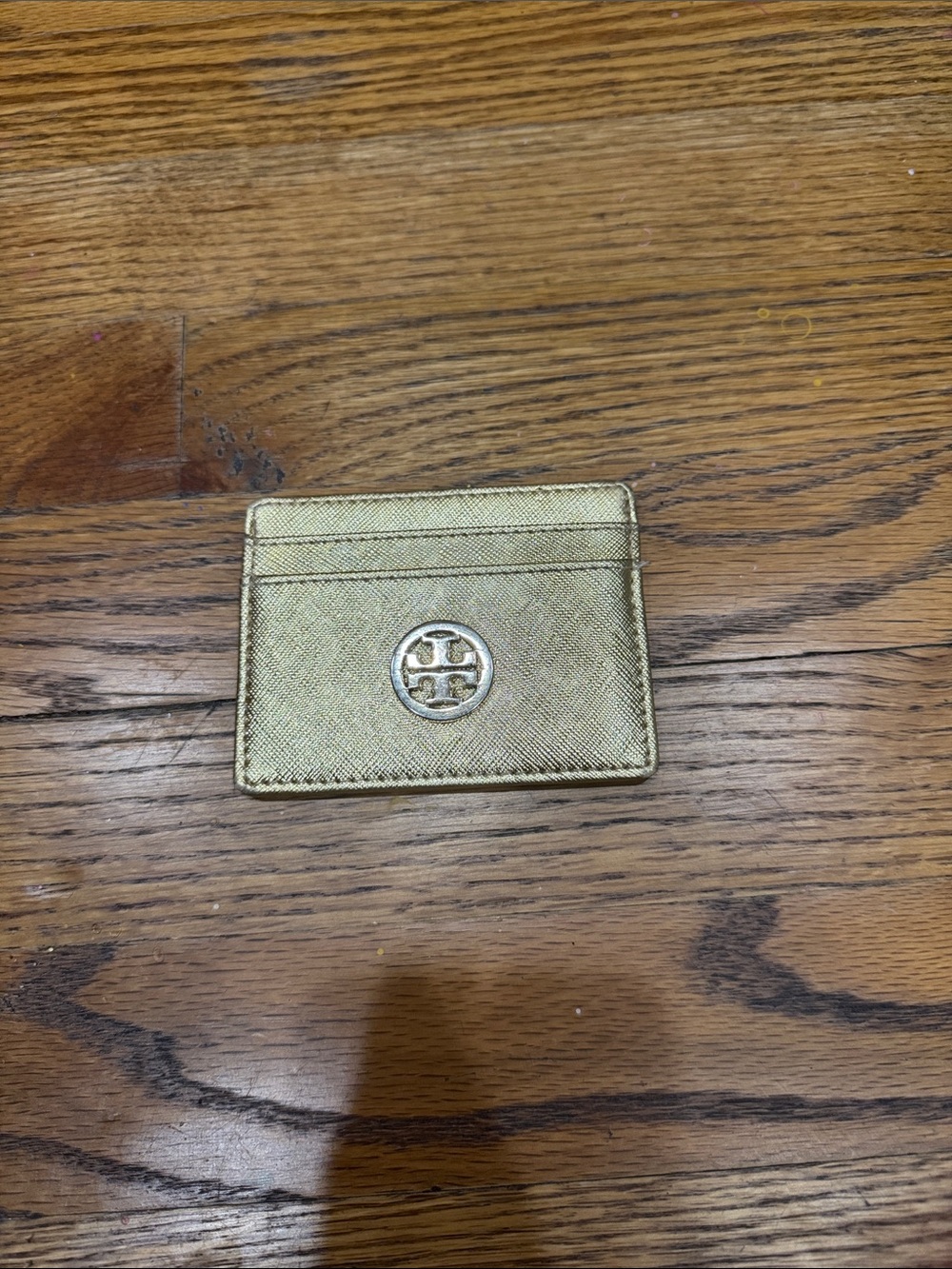 Tory Burch Metallic Gold Leather Card Holder